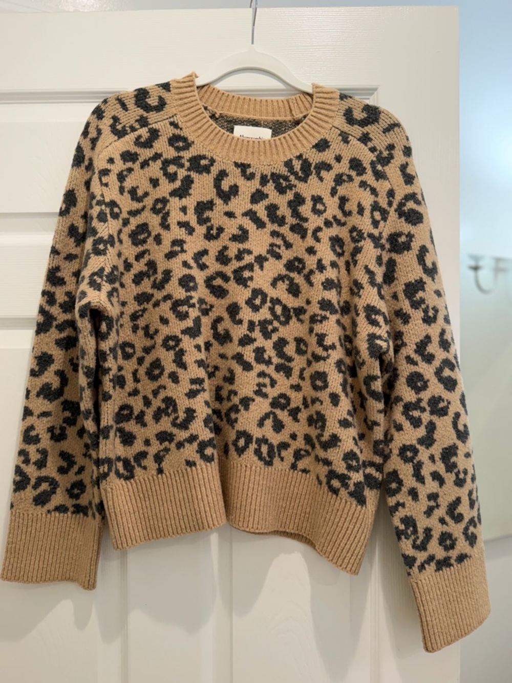 Abercrombie Cheetah Print Sweater - Tan/Black